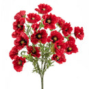 Set 2 Mazzo 20 Papaveri Artificiali H.63 cm Rossi