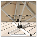 Ombrellone a Braccio Inclinabile 295x295x260 cm con Base a Croce Cachi   