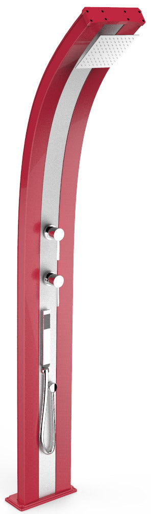 Doccia Solare da Esterno Giardino 40L Miscelatore e Doccetta Mobile Arkema Dada Fascia Inox Cherry acquista