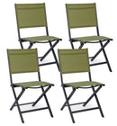 Set 4 Sedie Pieghevole da Giardino 47x57x88h cm Elin Antracite e Verde 