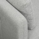 Divano 2 Posti 143x73x77 cm in Tessuto Effetto Lino Grigio