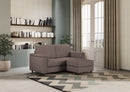 Divano 2 Posti con Pouf 168x145x85 cm Marrak in Tessuto Talpa
