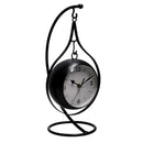 Orologio da Tavolo Pendolo 16x13,5xh33 cm in Metallo Nero