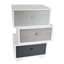 Cassetiera con 3 Cassetti Joint Divisibile in Legno Paulownia Bianco Fadi