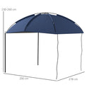 Tendalina ad Arco Portatile con Paletti Regolabili 290x278x230-260 cm in Poliestere e Acciaio Blu