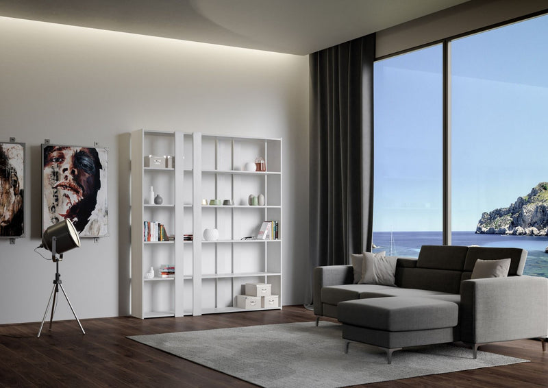 Libreria Moderna 5 Ripiani 178x36x204 cm in nobilitato Bianca