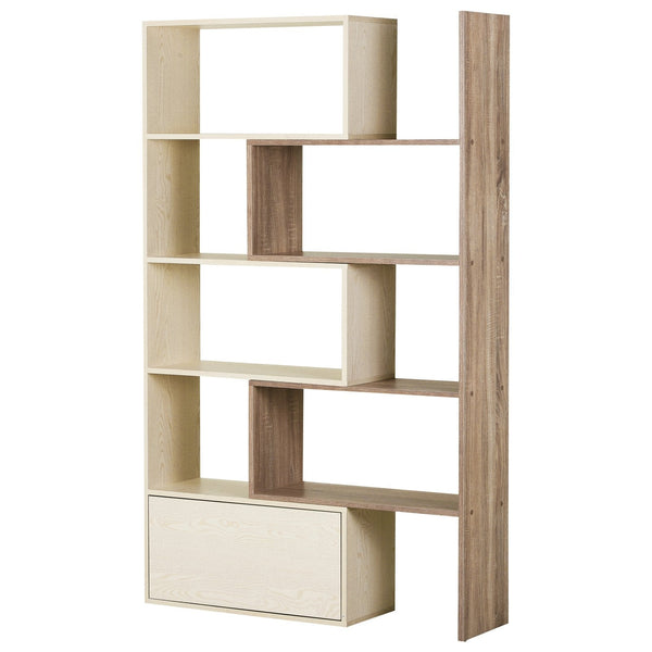 Bibliothèque Bibliothèque avec étagères peu encombrantes pour salon en bois 141x29x176 cm chêne blanc online