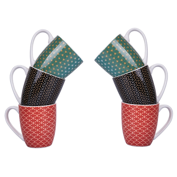 prezzo Set 6 Tazzine da Caffè Ø6x7 cm in Bone China VdE Tivoli 1996 Geometric