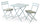 Ensemble de table basse et 2 chaises de jardin pliantes en acier bleu clair Kraus Tiziano