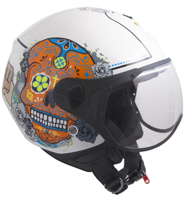 prezzo Casque Jet pour Scooter CGM Cancun 107S Visière Blanche