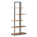 Libreria 5 Ripiani 80x39x179,5 cm in Truciolare e Metallo Nero