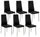 Lot de 6 Chaises 42x40x82 cm en Simili Cuir Noir
