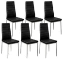 Set 6 Sedie 42x40x82 cm in Similpelle Nero