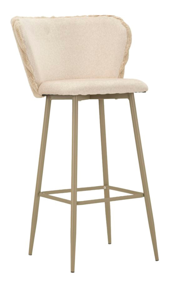 acquista Sgabello Bar Alaska B Crema Set 2 Pz 55x58x106 cm in Compensato e Spugna e Ferro e Poliestere Crema
