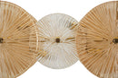 Lampadario Osaka 100x23x28 cm in Ferro e Vetro Oro e Marrone e Trasparente      
