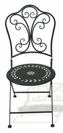 Set da Giardino Pieghevole in Ferro con Tavolo e 2 Sedie Soriani Provence Breakfast Nero