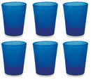 Set 6 Bicchieri Ø8x10,5 cm in Vetro Villa d'Este Home Tivoli Cancun Blu