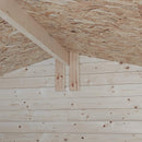Casetta Box da Giardino per Attrezzi 198x198 cm con Porta Doppia Finestrata in Legno Naturale