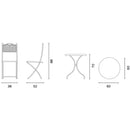 Set da Giardino in Ferro Ø60cm Vorghini Bistrò Tondo Bianco