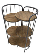 Libreria Berlin Double 86,5x42,5x110 cm in Ferro e Legno di Abete Naturale e Nero