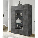 Mobile Vetrina 121x42x166 cm 2 ante Artica ossido