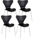 Set 4 Sedie 50x49,5x82 cm Tessa in Plastica Nero