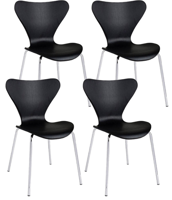 Lot de 4 chaises 50x49,5x82 cm Tessa en plastique noir sconto