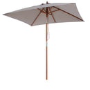 Ombrellone da Giardino 2x1,5 m Palo Ø38 mm in Legno Grigio