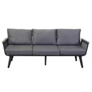 Set Salotto da Giardino Divano 2 Poltrone e Tavolino in Alluminio Medford Antracite