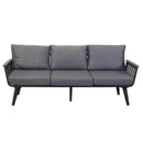 Set Salotto da Giardino Divano 2 Poltrone e Tavolino in Alluminio Medford Antracite