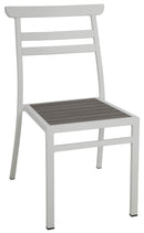 Sedia da Giardino in Alluminio con Doghe Vorghini Ceriale Bianco e Grigio