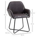 Set 2 Sedie Imbottite 60x56,5x85 cm in Similpelle Marrone