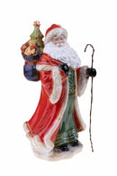 Statuina Babbo Natale con Sacco 48,5 cm in Porcellana Rosso