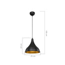 Lampada a sospensione Leda  in metallo nero