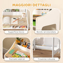 Set Scrivania 60x48x68 cm e Sedia per Bambini 3-8 Anni con 3 Scomparti Aperti e Bordi Arrotondati in MDF Color Legno      