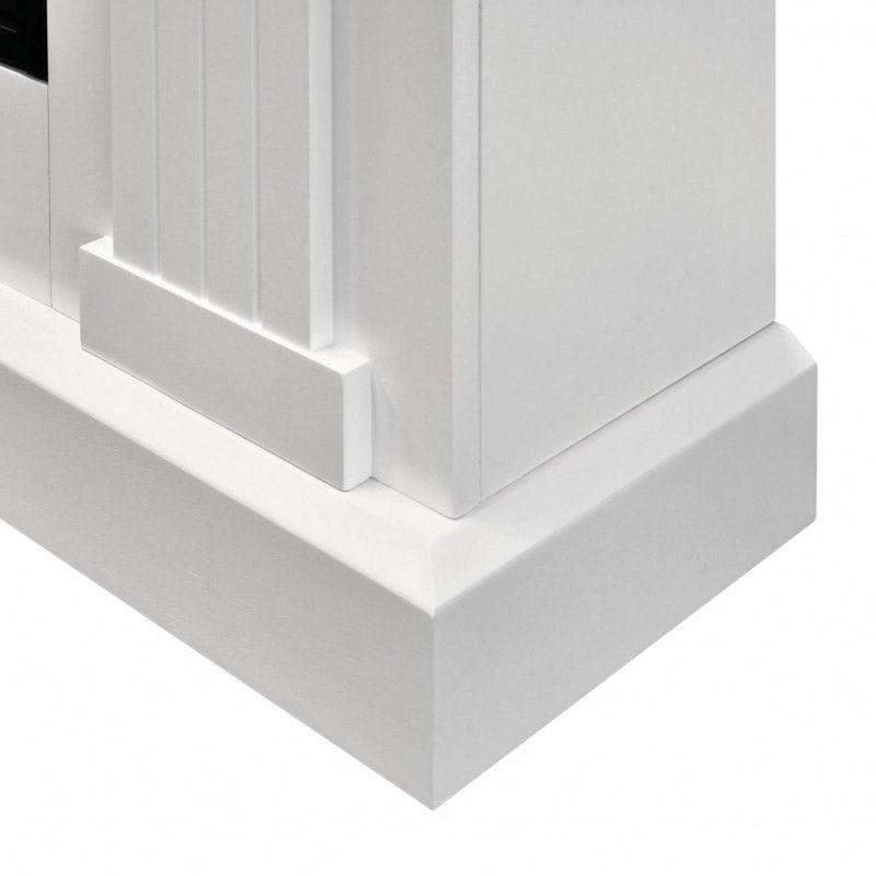 Camino Elettrico da Pavimento Effetto Fiamma 1800W Taylor Bianco