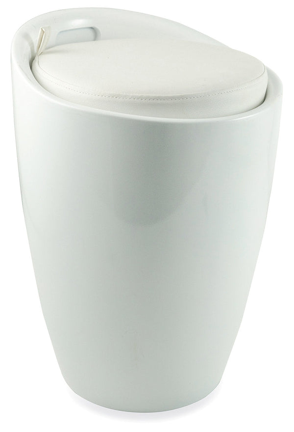 online Pouf Tabouret de Rangement Ø37x45,5 cm en ABS Soriani Blanc
