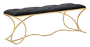 Panca Sunshine 120x40x45 cm in Ferro e Specchio Oro e Nero