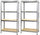 Set 2 Etagères Métal 4 Etagères Aggloméré 90x40x176 cm Galvanisé Joker