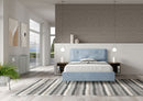 Letto Matrimoniale Francese Imbottito in Microfibra Appia Large Azzurro Varie Misure