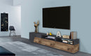 Mobile TV 2 Ante 2 Cassetti 200,1x43x46 cm Alien Ardesia e Acero Pereira