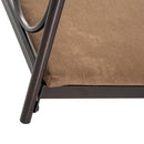 Lettino Cuccia per Cani e Gatti Struttura in Metallo con Cuscino Marrone 65x42x42 cm 