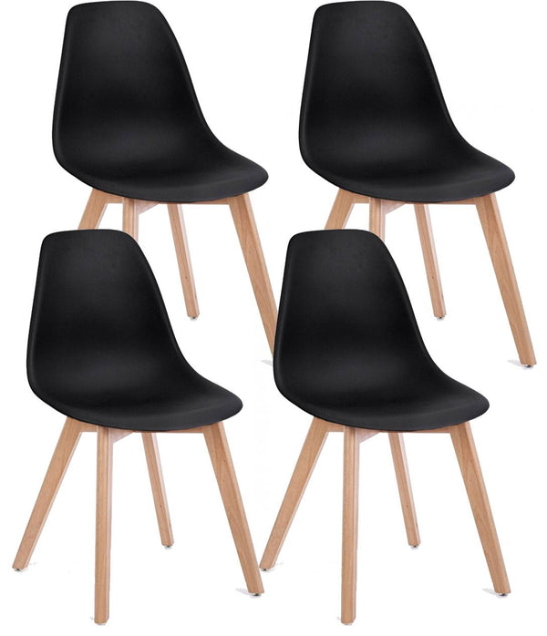 Lot de 4 Chaises 51,5x46,5x86 cm en Plastique Noir online
