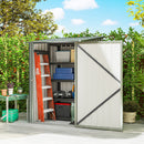 Casetta Box da Giardino Porta Attrezzi 100x104x160 cm con Porta a Battente in Acciaio Galvanizzato Argento      