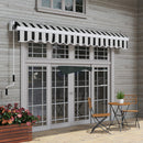 Tenda da Sole a Bracci 395x245 cm Avvolgibile a Manovella Blu e Bianco   