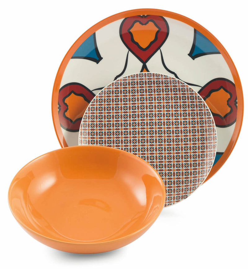 Servizio Piatti 18 Pezzi in Porcellana e Gres Villa d'Este Home Tivoli Cala Lisboa Multicolor