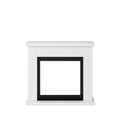 Camino Elettrico da Pavimento 99x88,3x25 cm Effetto Fiamma 1500W Sined Asciano Bianco
