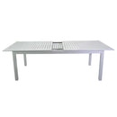 Tavolo Allungabile da Giardino 220/280x100xh75 cm in Alluminio Monterey Bianco