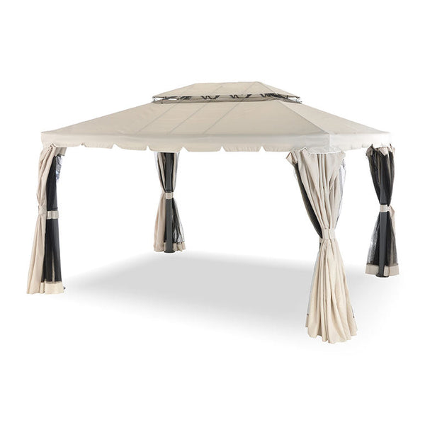 acquista Tonnelle de Jardin 3x4m Couverture Polyuréthane avec Ventilation et Moustiquaires Taddei Spagna Beige