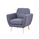 Poltrona Burton 84x79x86 h cm in Tessuto Grigio scuro